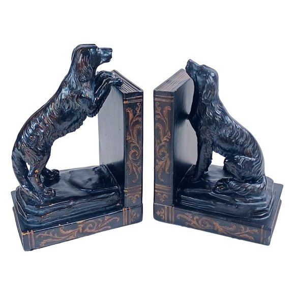 Fiesta Gifts Other - Vtg Black Lab Labrador Retriever Hunting Dog Lover Bookends Book Ends Home Decor